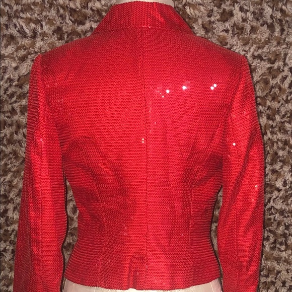 PATRICIA FIELD RED SEQUIN BLAZER - Picture 4 of 6
